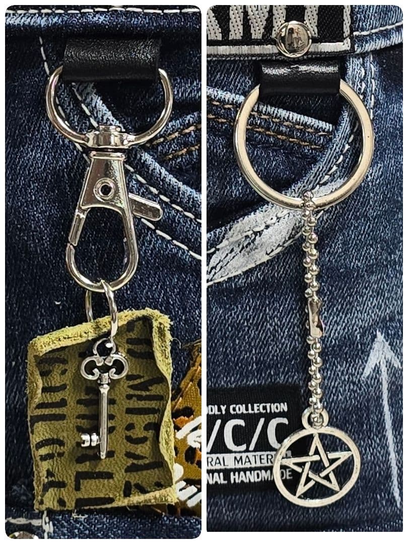 デニムリメイク 大きめ トートバッグ ❀サコッシュ❀ 底板付き