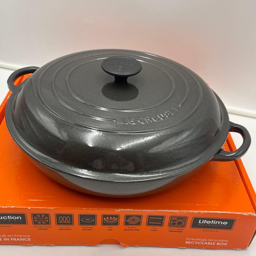 ル・クルーゼ　ビュッフェキャセロール　30cm ミッドナイトグレー　希少色