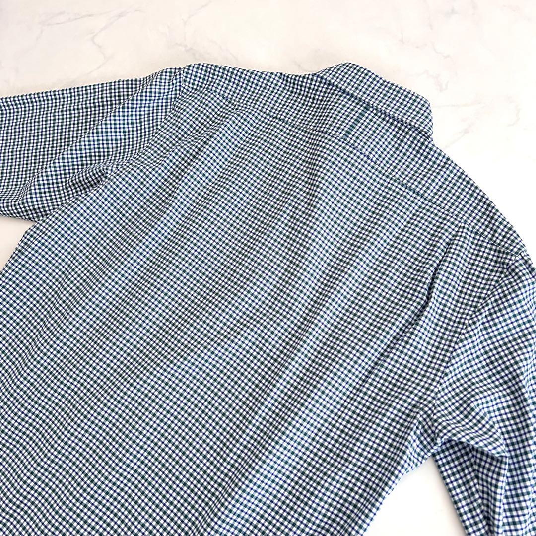 新品タグ付 ポロラルフローレン 長袖チェックシャツ ブルー グリーン L
