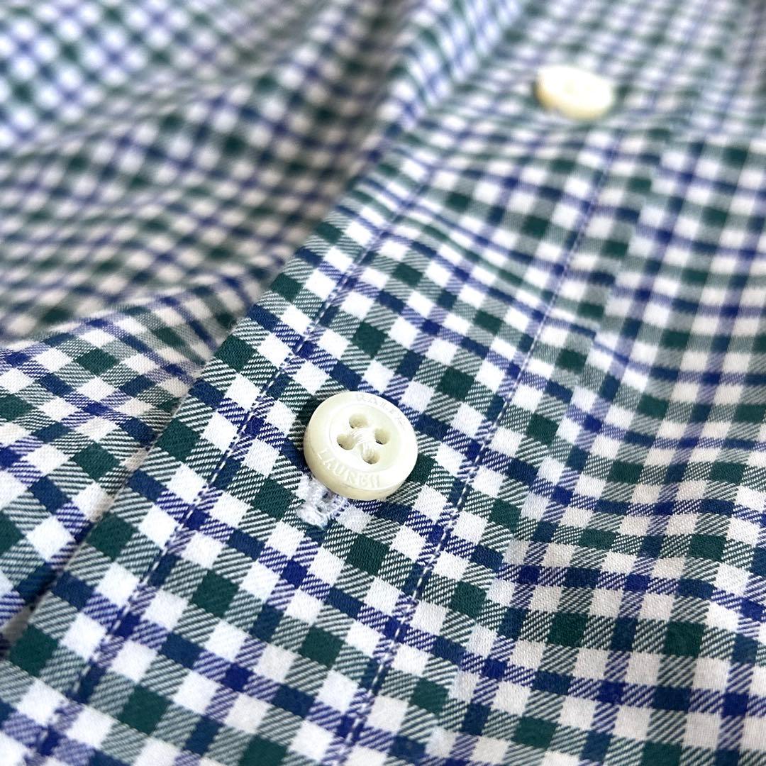 新品タグ付 ポロラルフローレン 長袖チェックシャツ ブルー グリーン L