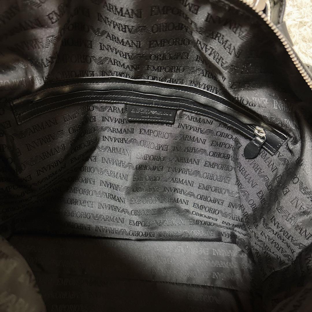 美品✨ エンポリオアルマーニ フェルト調トートバッグ 大容量 A4収納可 緑 青