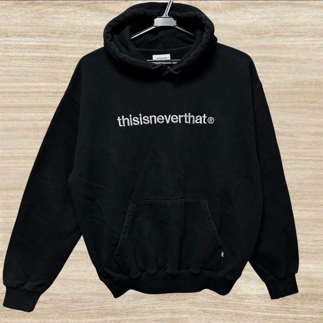 超美品 正規品 Thisisneverthat ロゴパーカー 刺繍ロゴ 黒 M