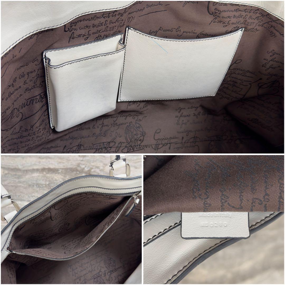 世界に一つ 72万円 ベルルッティ 特注トゥジュール ホワイトレザートートバッグ