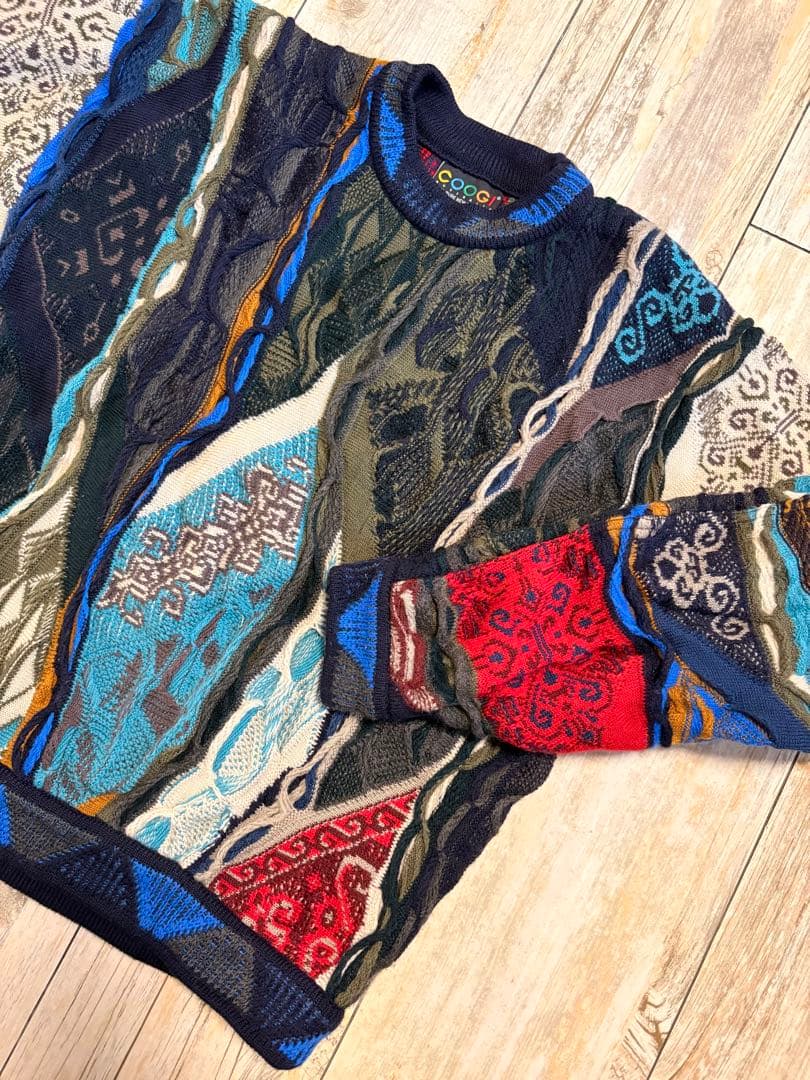 COOGI（クージー）ウール 3Dニット セーター 立体 マルチカラー