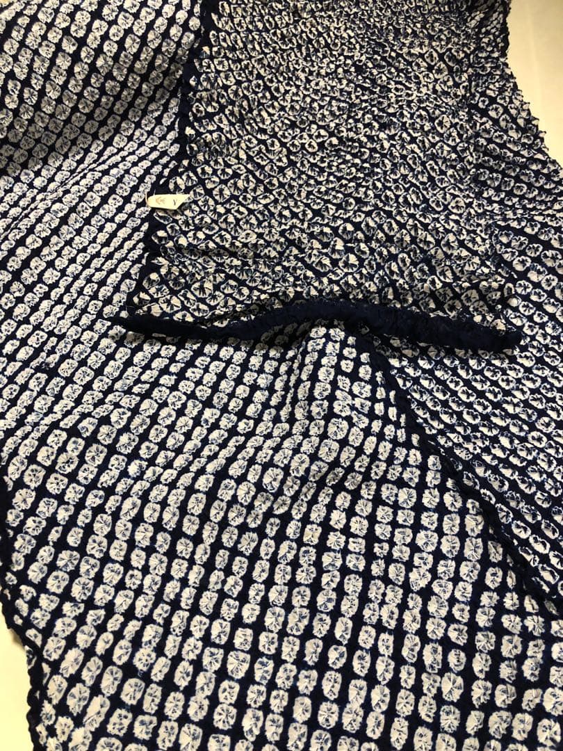 新品未使用タグ付 夏着物 反物 有松絞り 藍染