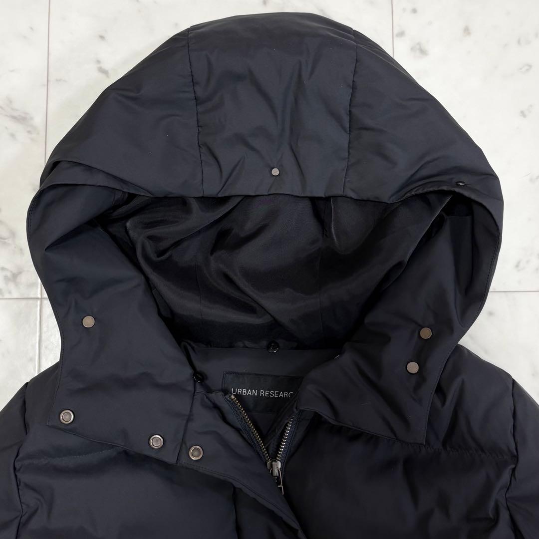 美品✨アーバンリサーチ　ラビットフードストレッチショートダウン　ブラック　人気
