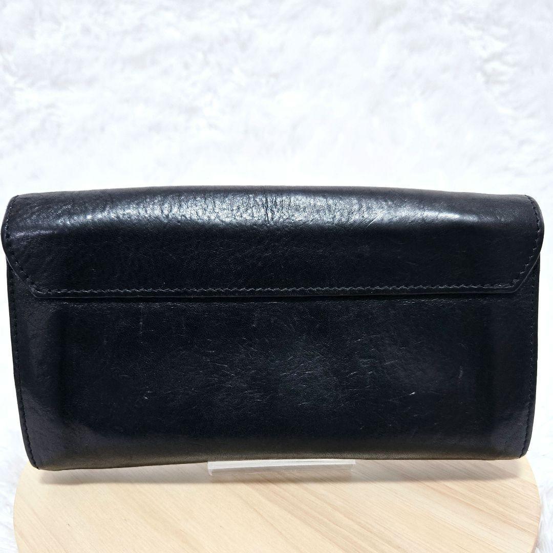 限定値下☆IL BISONTE イルビゾンテ 長財布 本革 黒 金ボタン 定番