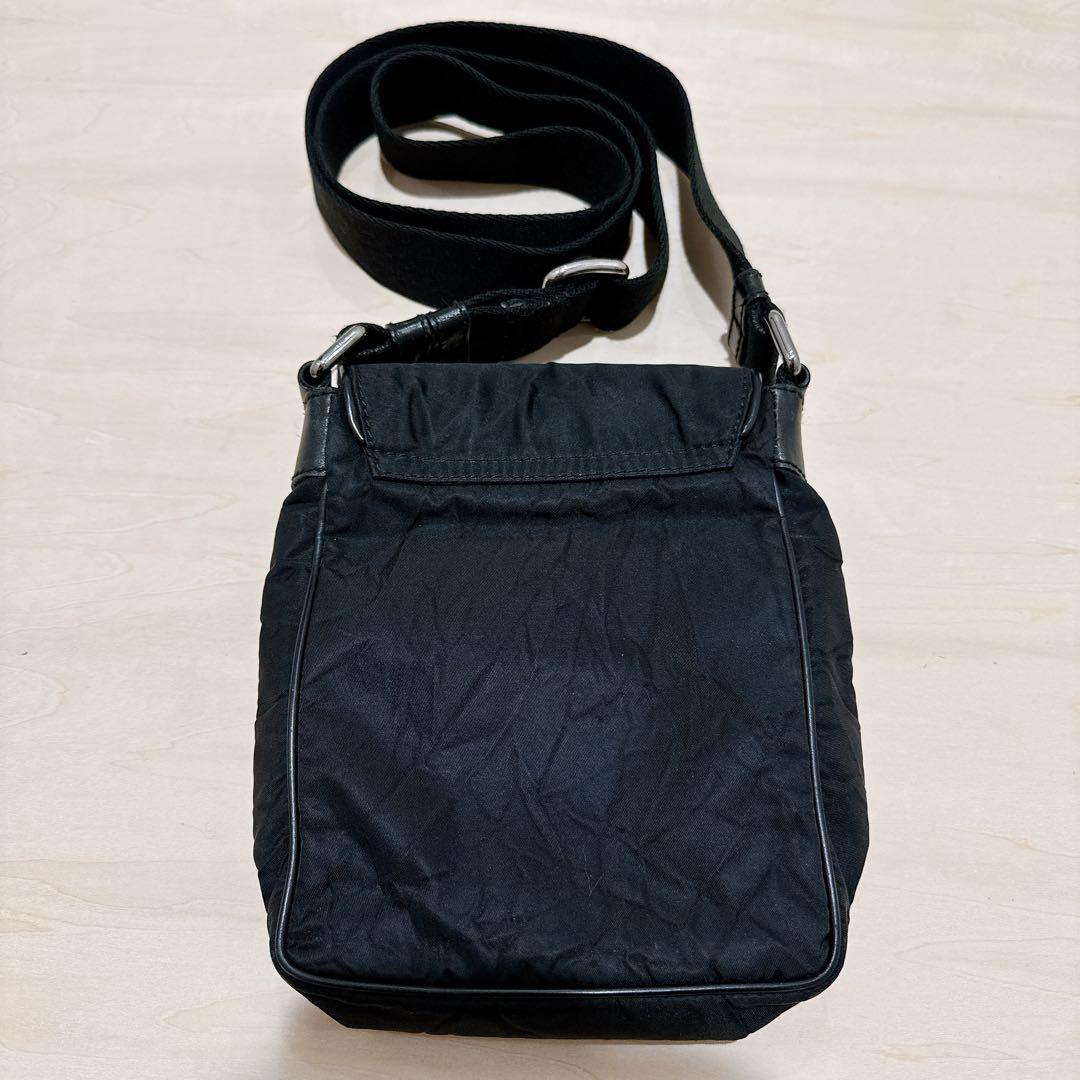 DOLCE&GABBANA ドルガバ ミニショルダーバッグ ナイロン レザー 黒