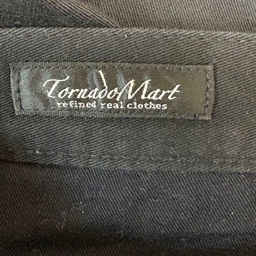 【トルネードマート】カジュアルパンツ　鬼ヒゲ　ブラック　軽伸縮性有　ブーツカット