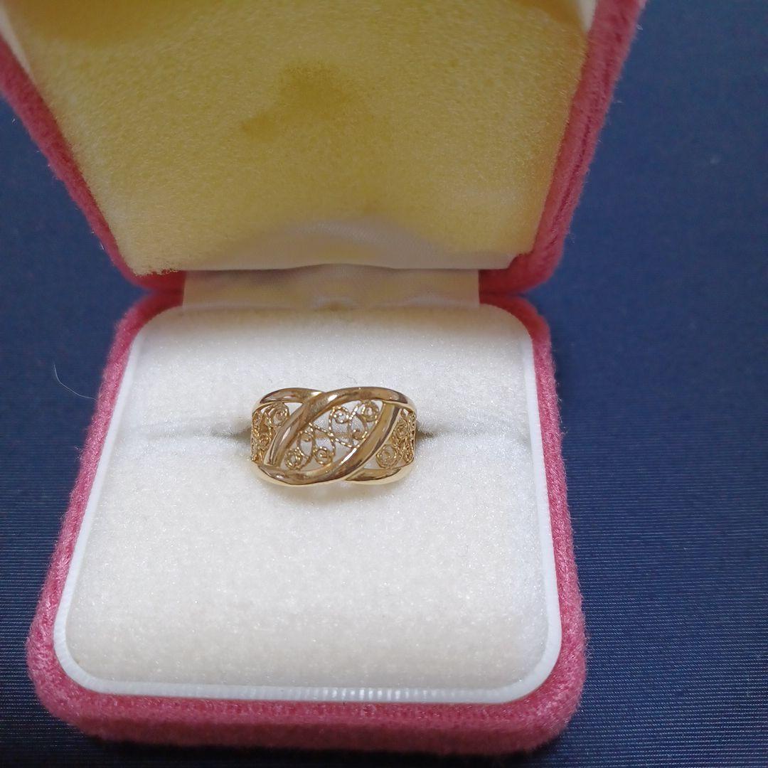 ゴールド 交差デザイン リング 約3グラム