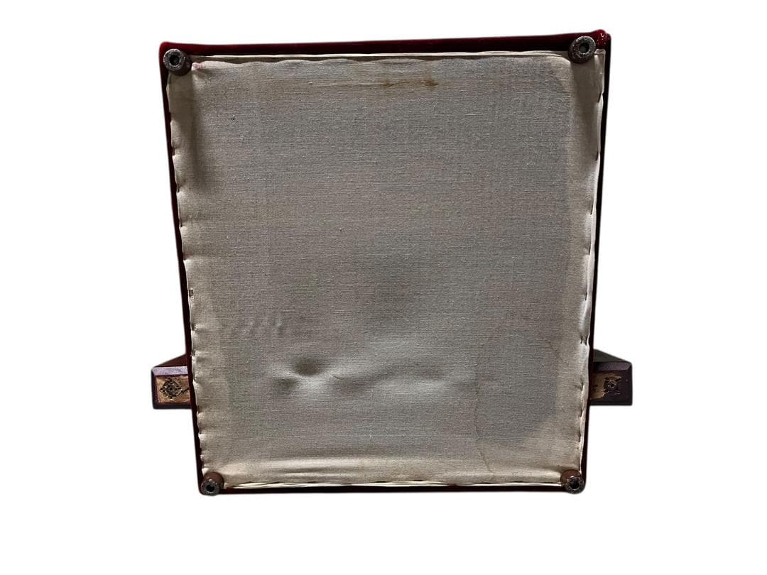 ◇昭和レトロ 古家具 一人掛けベロアソファー アームチェア ヴィンテージ 赤