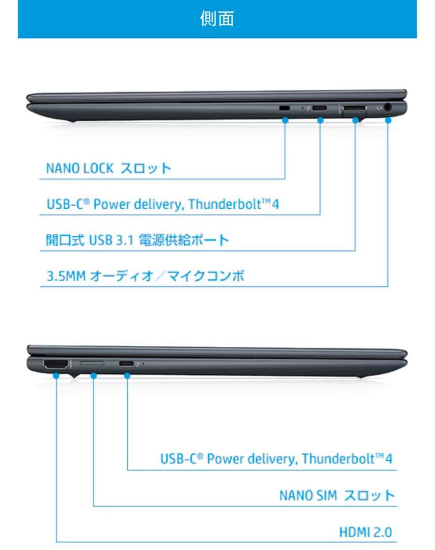 LTE HP Dragonfly G3 1245U 16GB 512GB 軽量