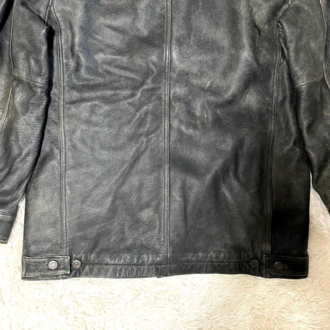 希少 old gap 襟ボア レザー ジャケット Ｌ相当　カーコート フェード