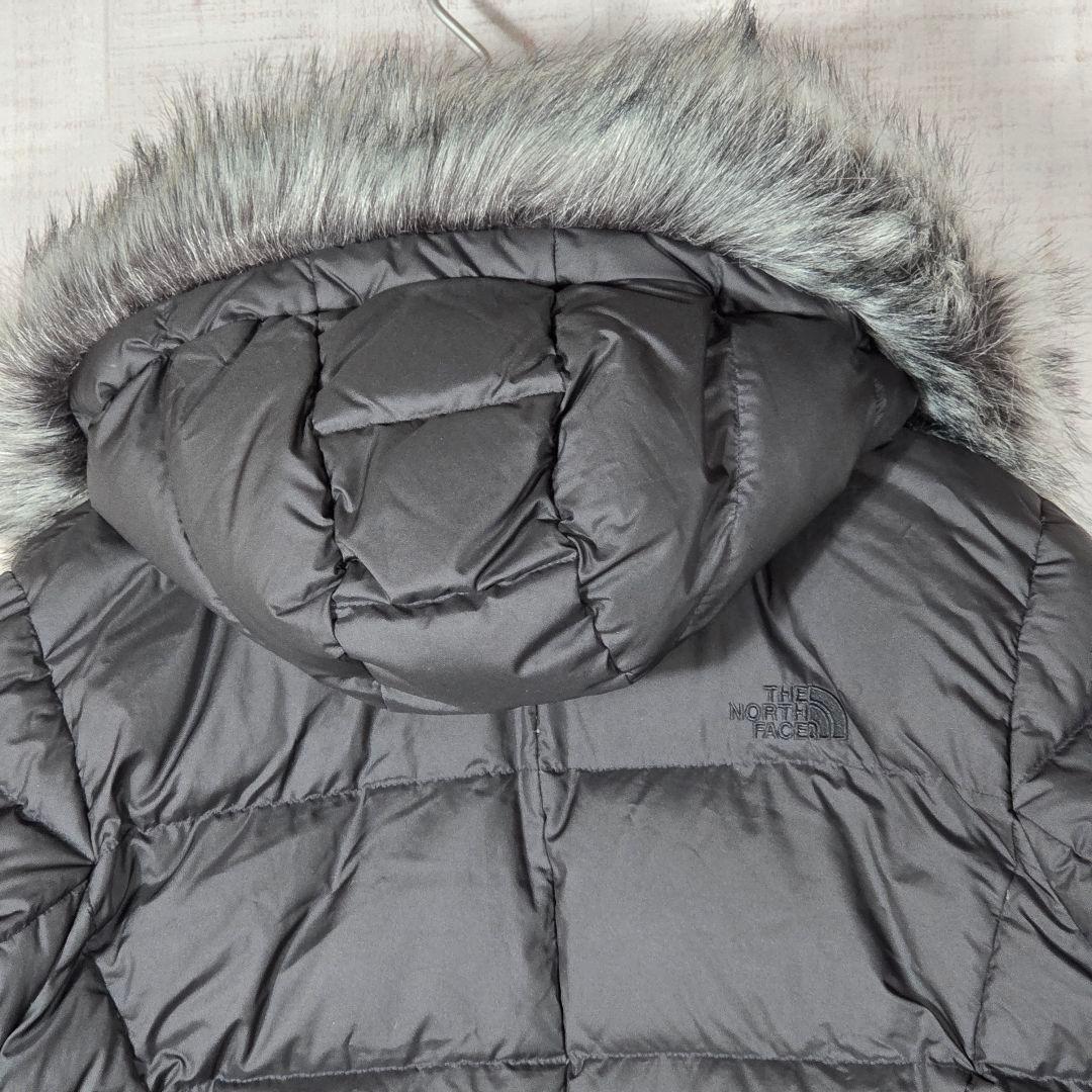 希少XL✨️ノースフェイス ファーダウンコート ロングダウンコート Aライン 黒