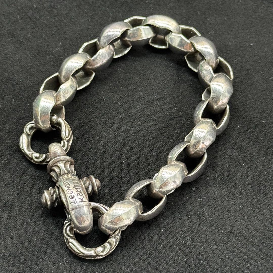 美品✨レオナードカムホート シルクリンク ロンワンズ ブレスレット シルバー