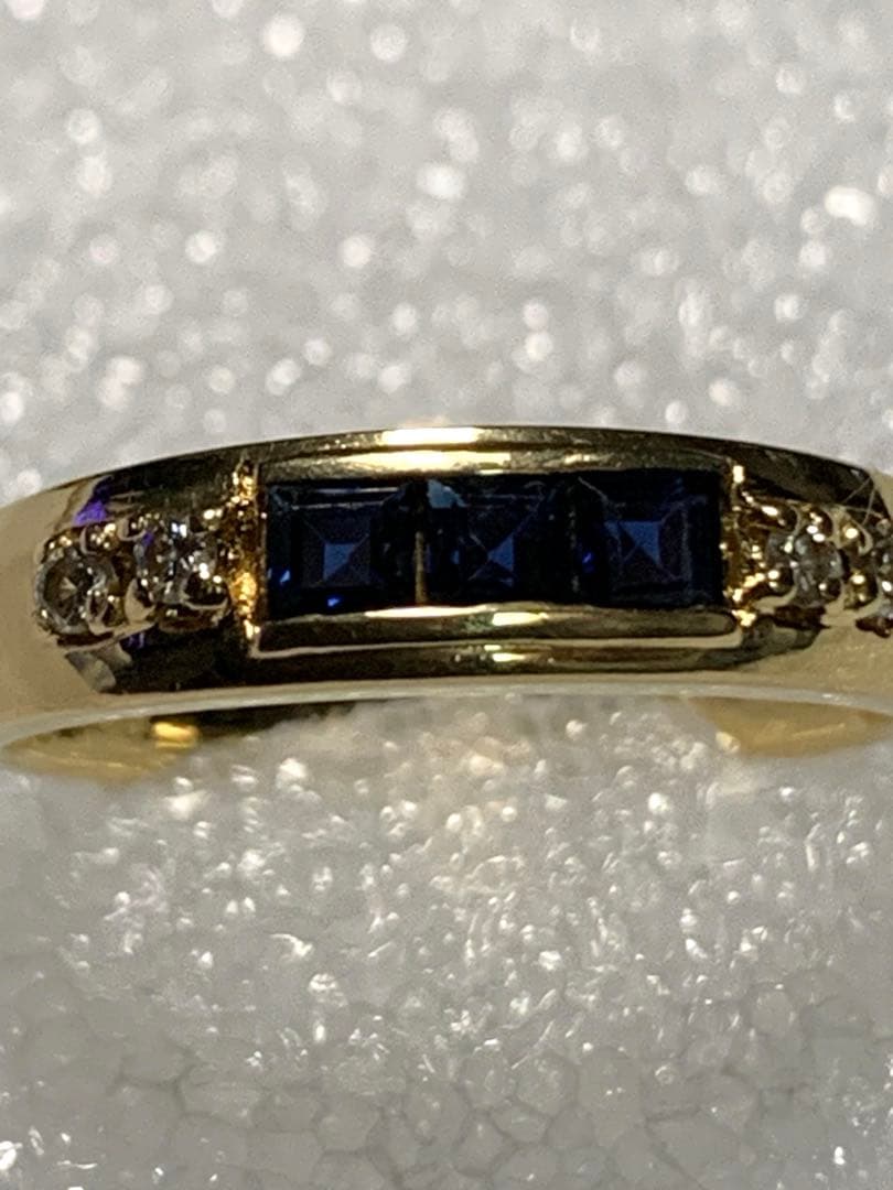 K18 サファイア0.4ct ダイヤモンド0.06ct リング