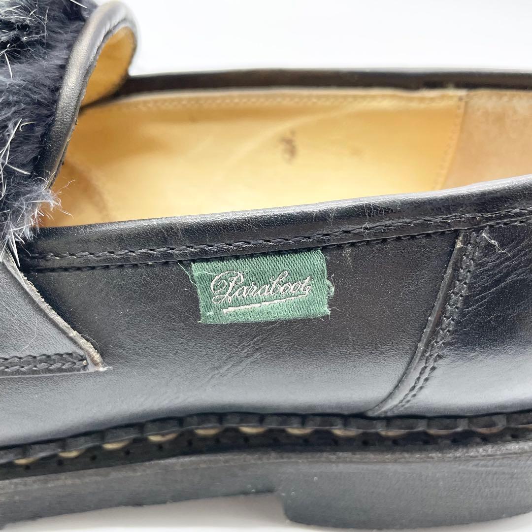 Paraboot ORSAY オルセー ミンクファー ローファー 革靴 黒 24