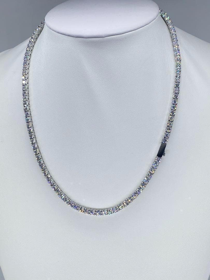 316Lサージカルステンレス　プッシュ式メンズテニスネックレス　4㍉20 LEX