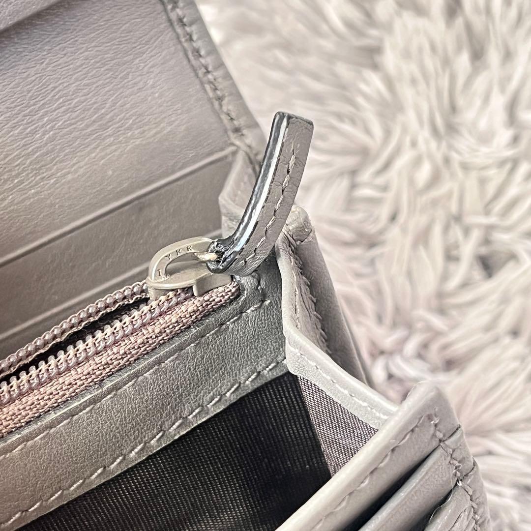 美品✨GUCCI マイクロシマ　長財布　グレー　メンズ　レディース