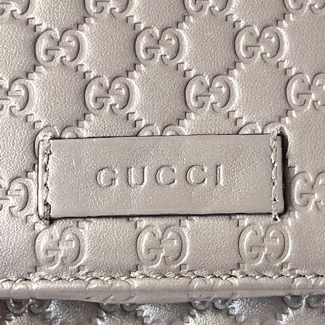 美品✨GUCCI マイクロシマ　長財布　グレー　メンズ　レディース