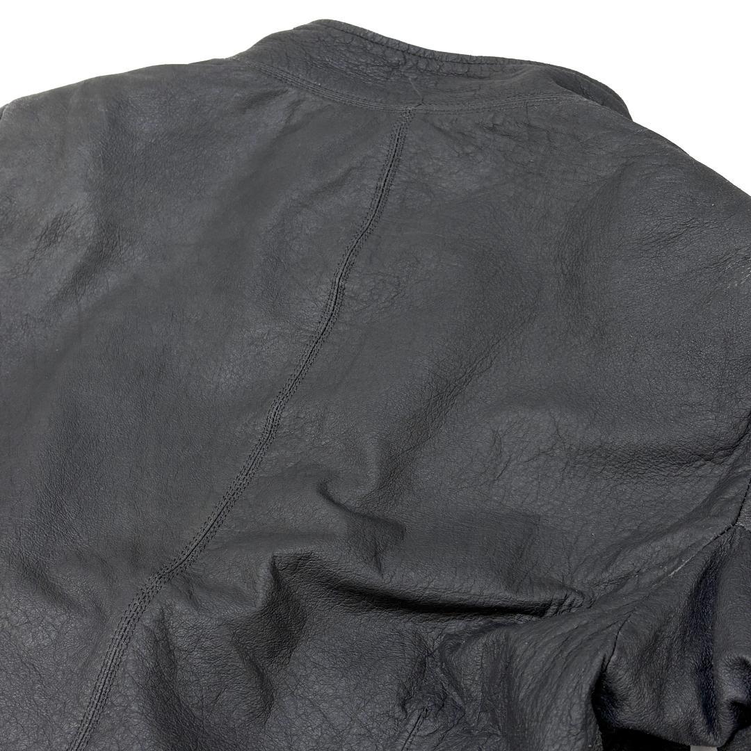 Rick Owens ラムレザー ハイネック ライダースジャケット 40 グレー