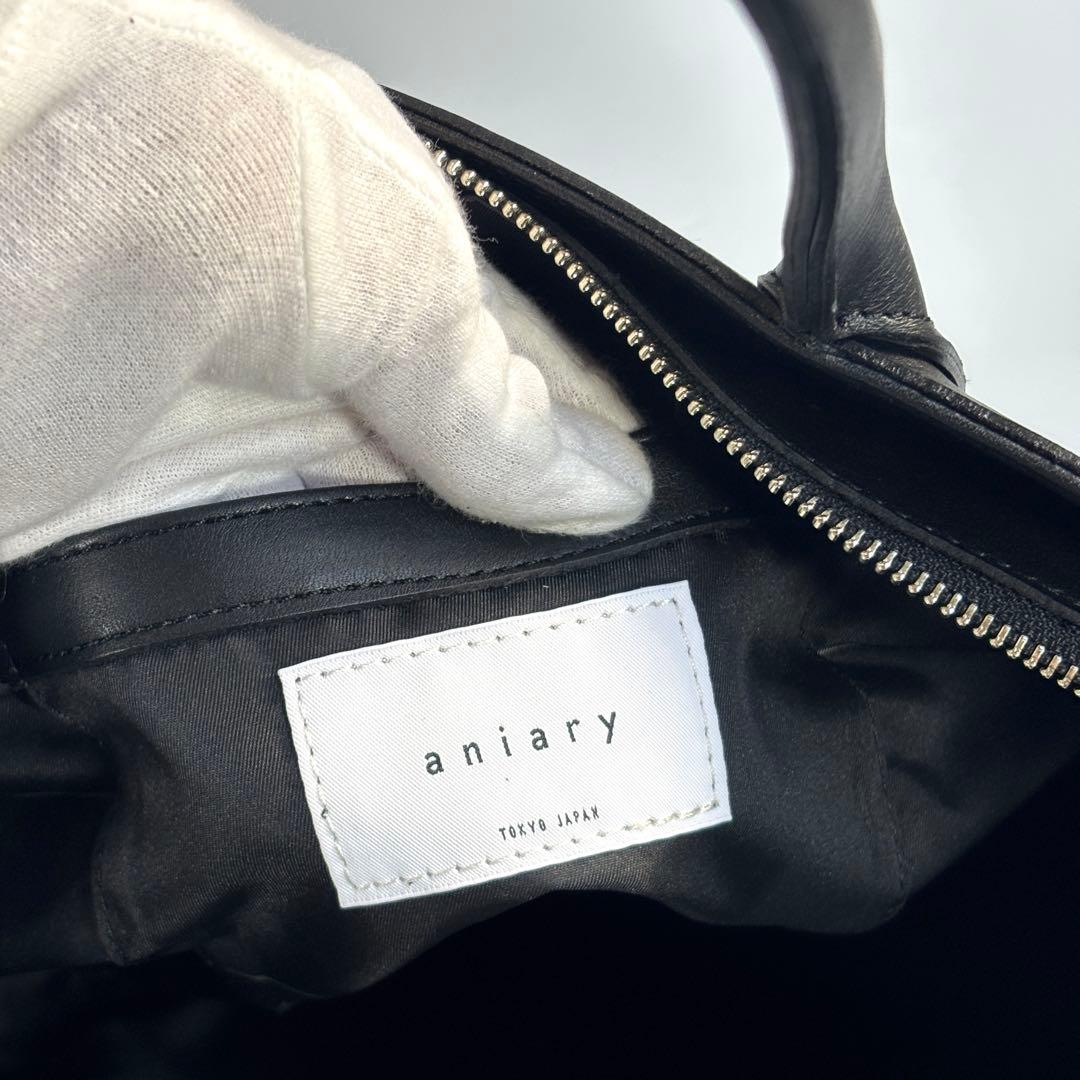 新品未使用 アニアリ aniary レザー トートバッグ 縦型 肩掛け ブラック