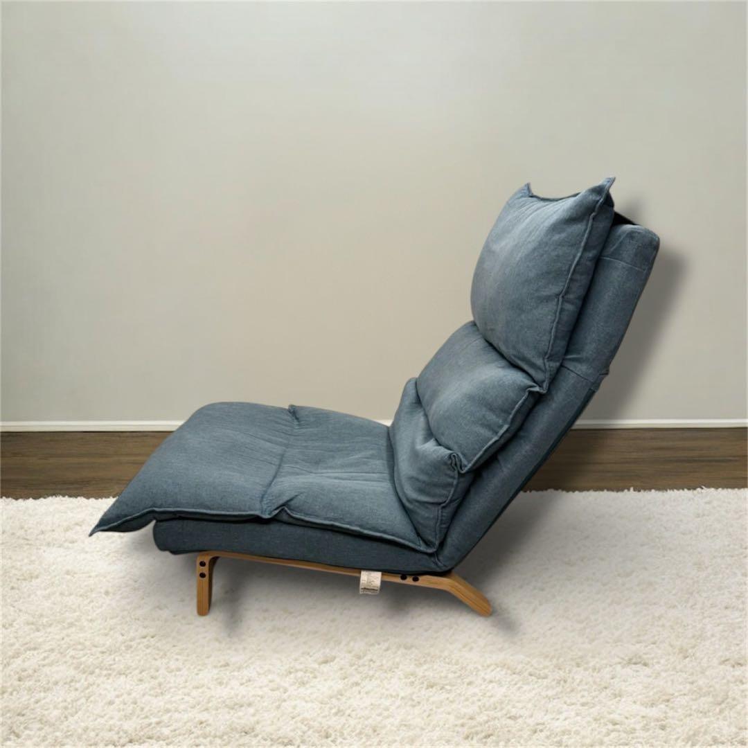 ドウシシャ ふわふわリラックスチェア 1人掛け ブルー