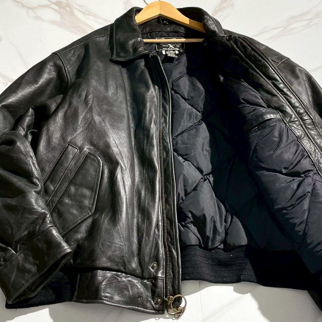 90's ダウンジャケット Eddie Bauer レザージャケット XXL