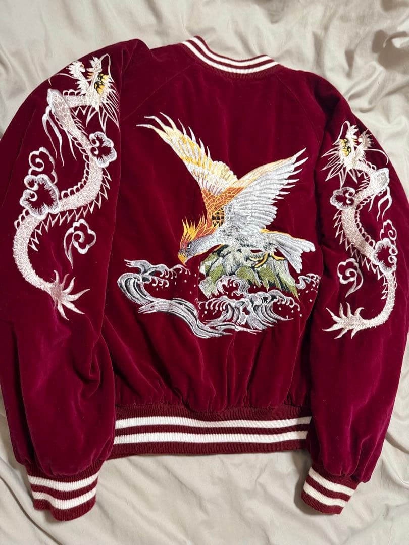 90s vintage 別珍 ワシ 龍 日本限定 スカジャン unisex