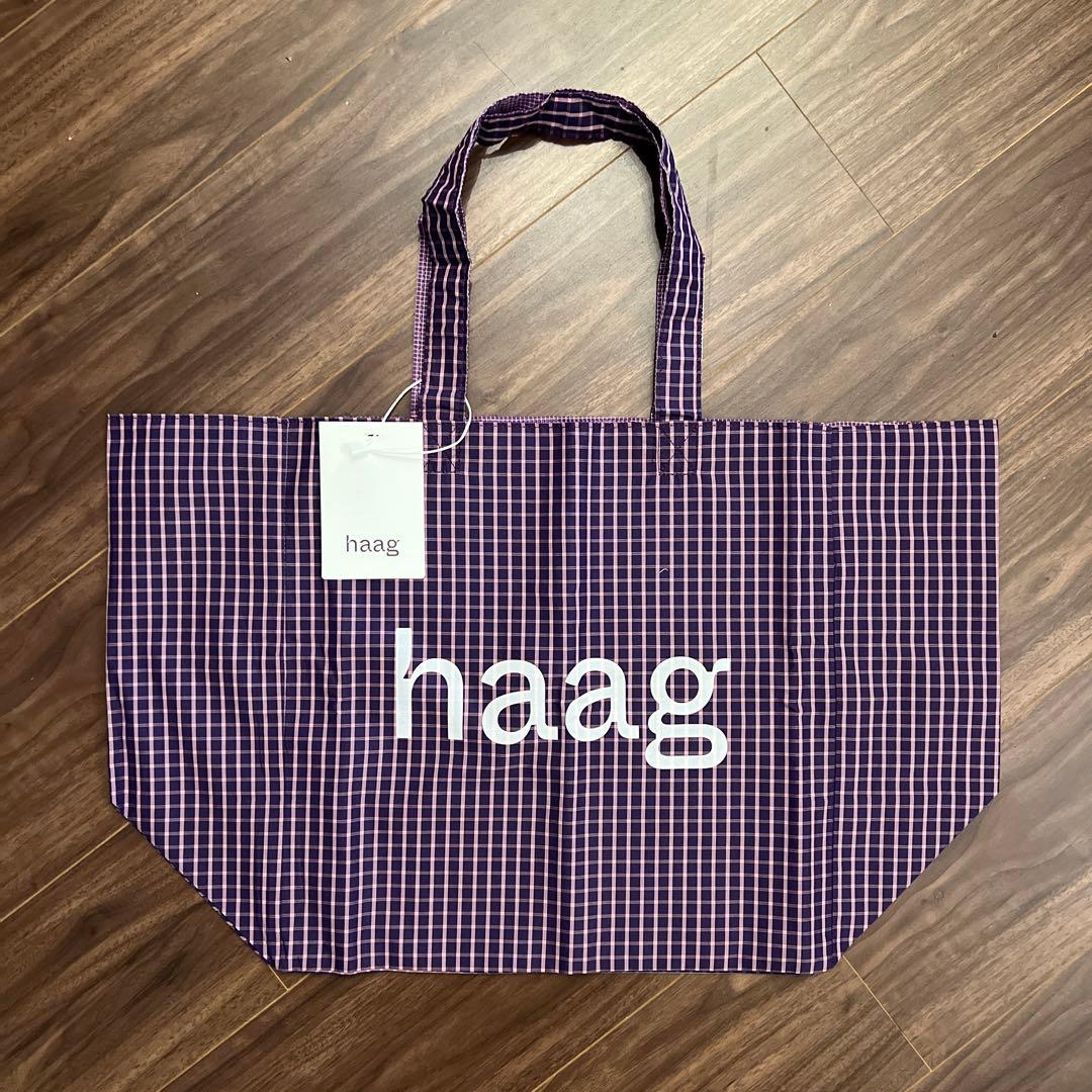 新品未使用　haag トートバッグ　エコバッグ　チェック