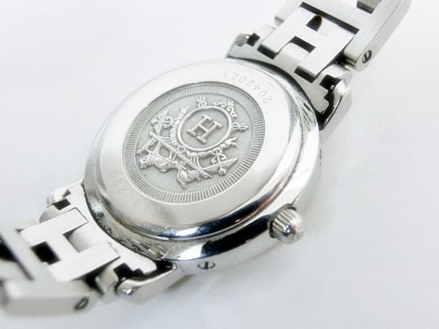 エルメス クリッパーCL4.220 白文字盤 デイト レディース 腕時計