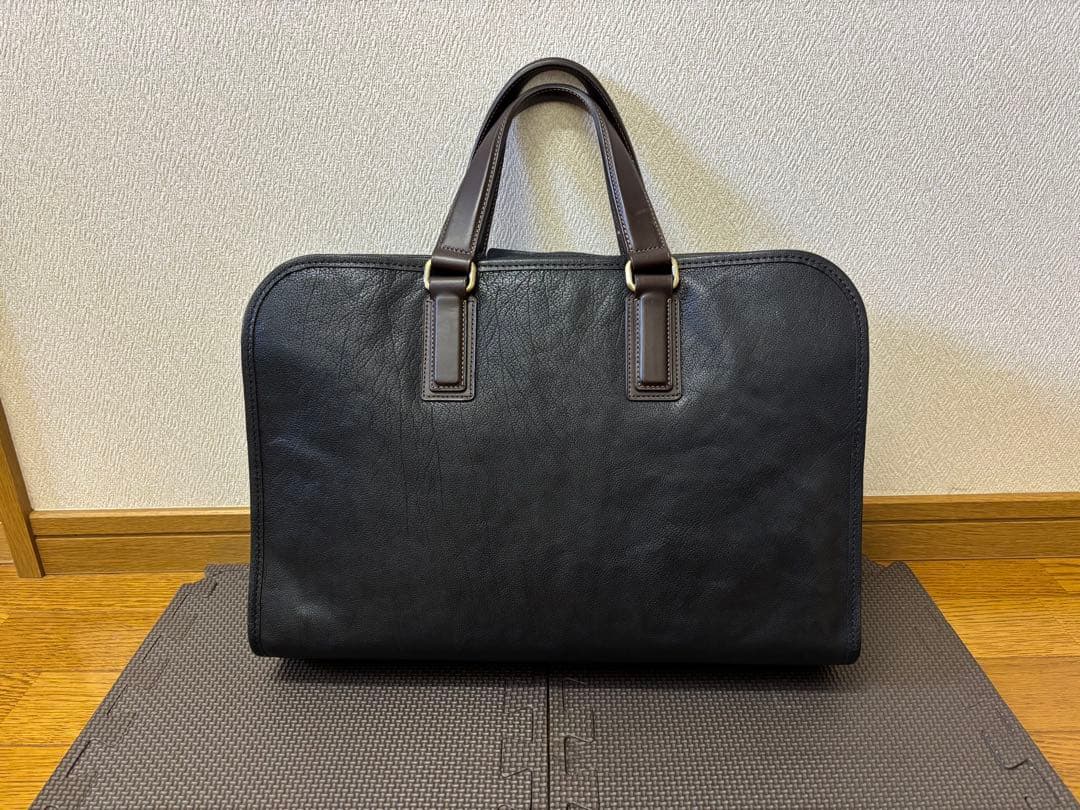 【美品】土屋鞄 アルマス バッファローブリーフ アーバンネイビー