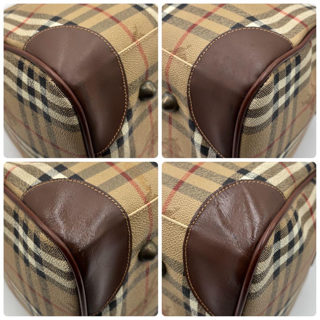 バーバリー ノバチェック 2way レザー ボストンバッグ ショルダーバッグ