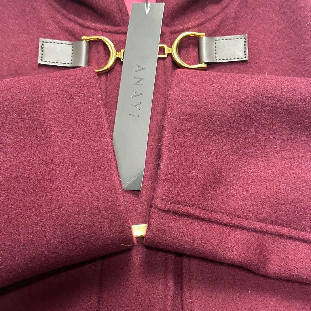 22年品♡新品タグ付き　アナイ　フード付きダッフルコート　ボルドー　38