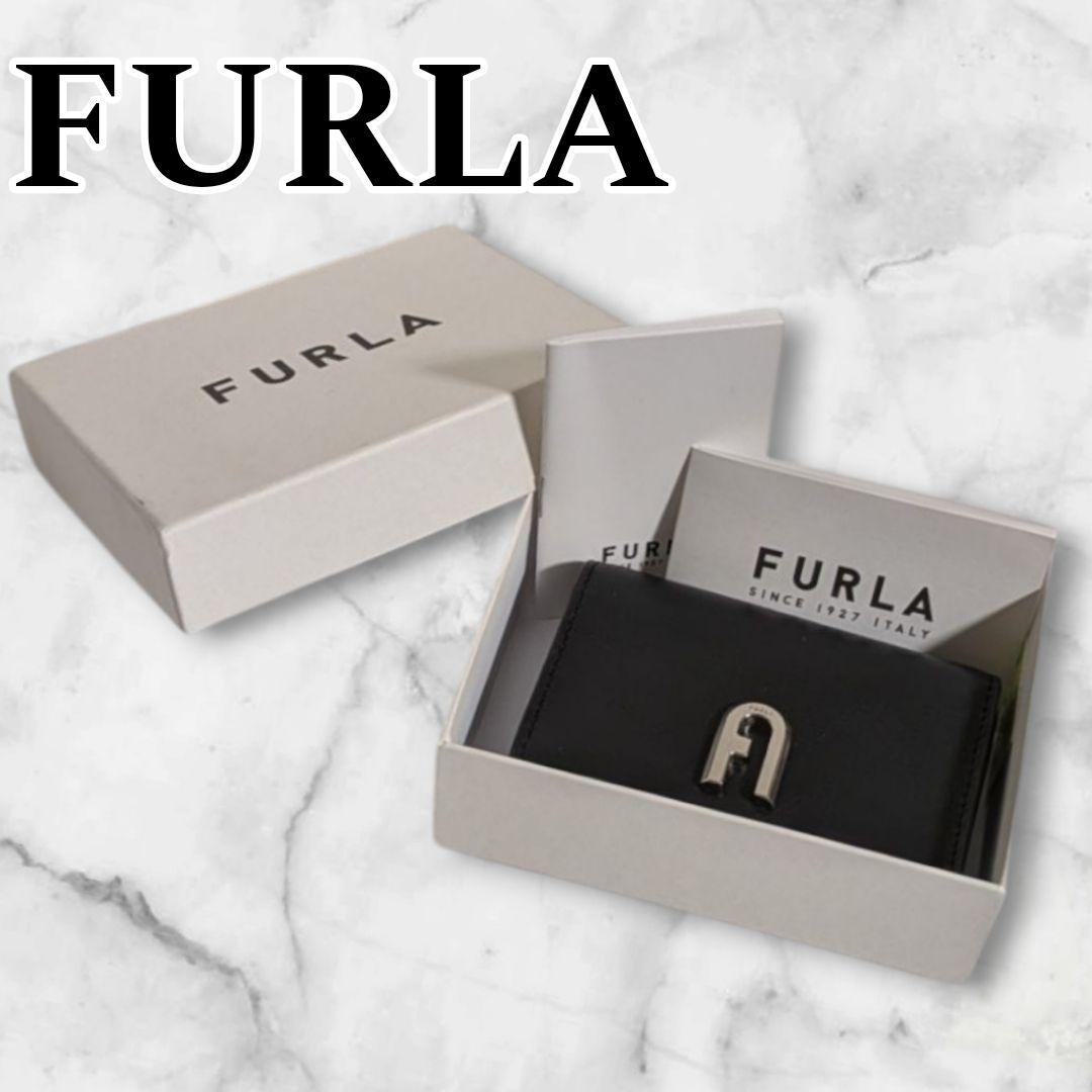【新品未使用✨️】箱つき FURLA 本革 名刺入れカード入れ ブラックシンプル