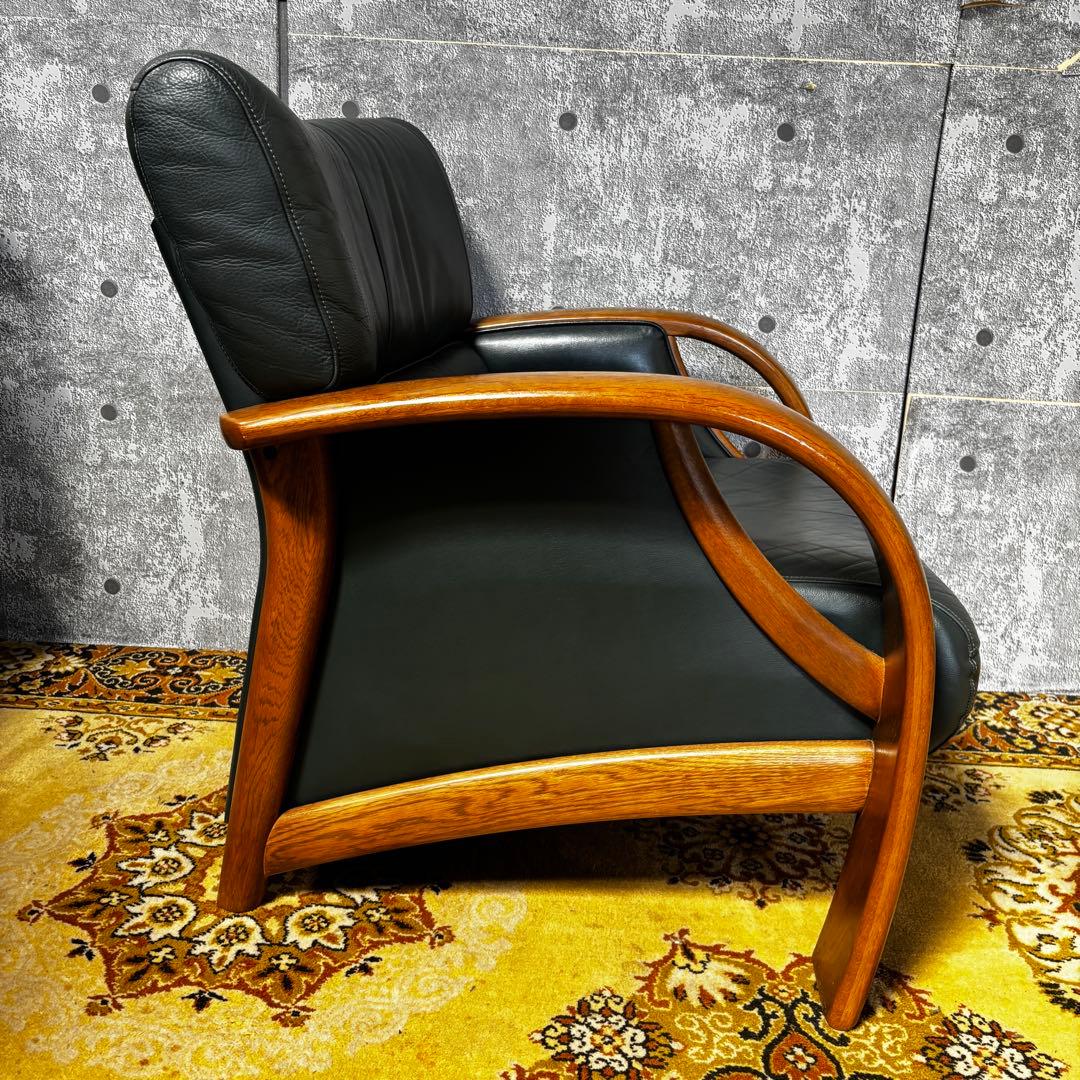 ꧁カリモク家具 karimoku꧂1人掛けアームソファ レザー 革 チェア