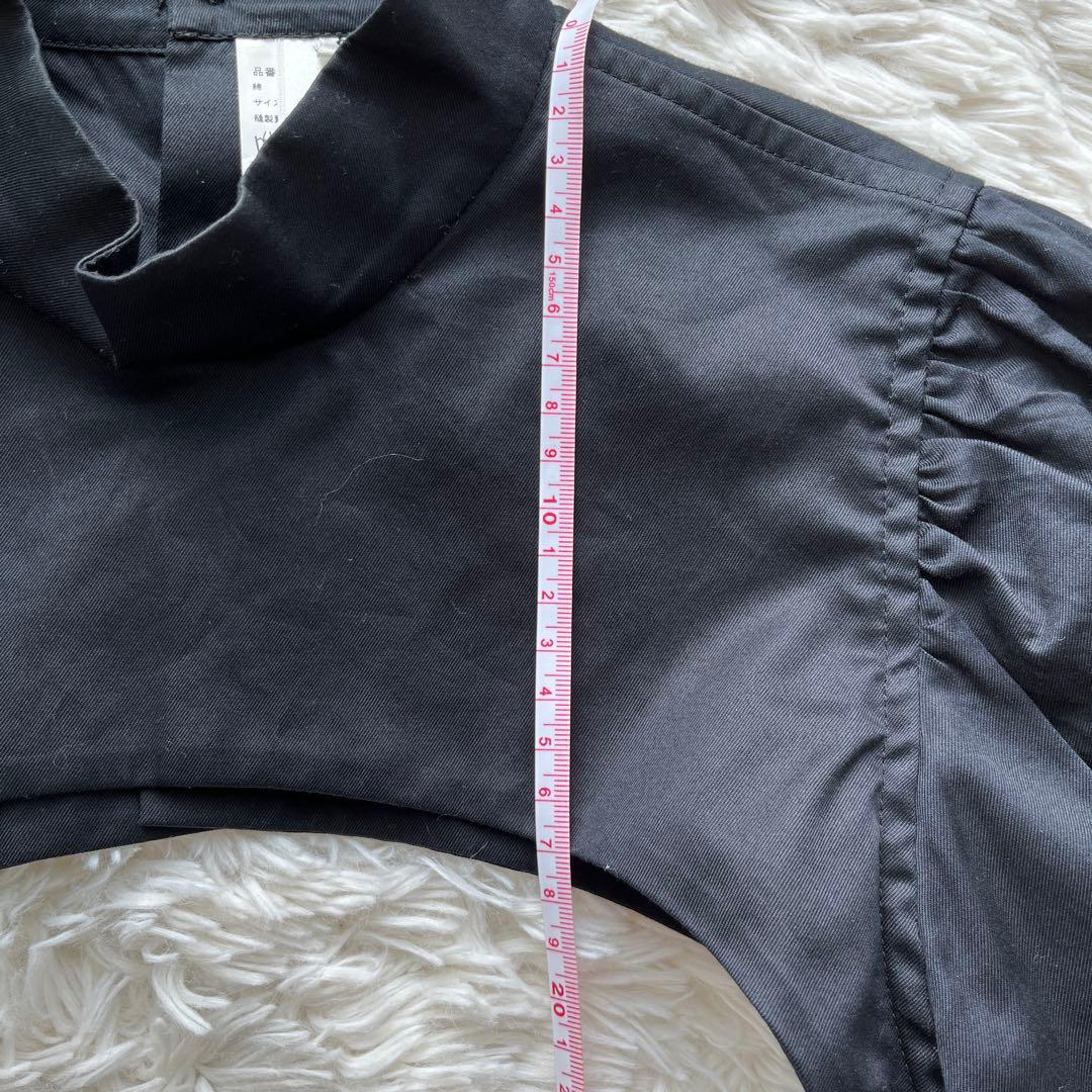 ノアール　ケイニノミヤ　 クロップドシャツ パフスリーブ 黒　コムデギャルソン