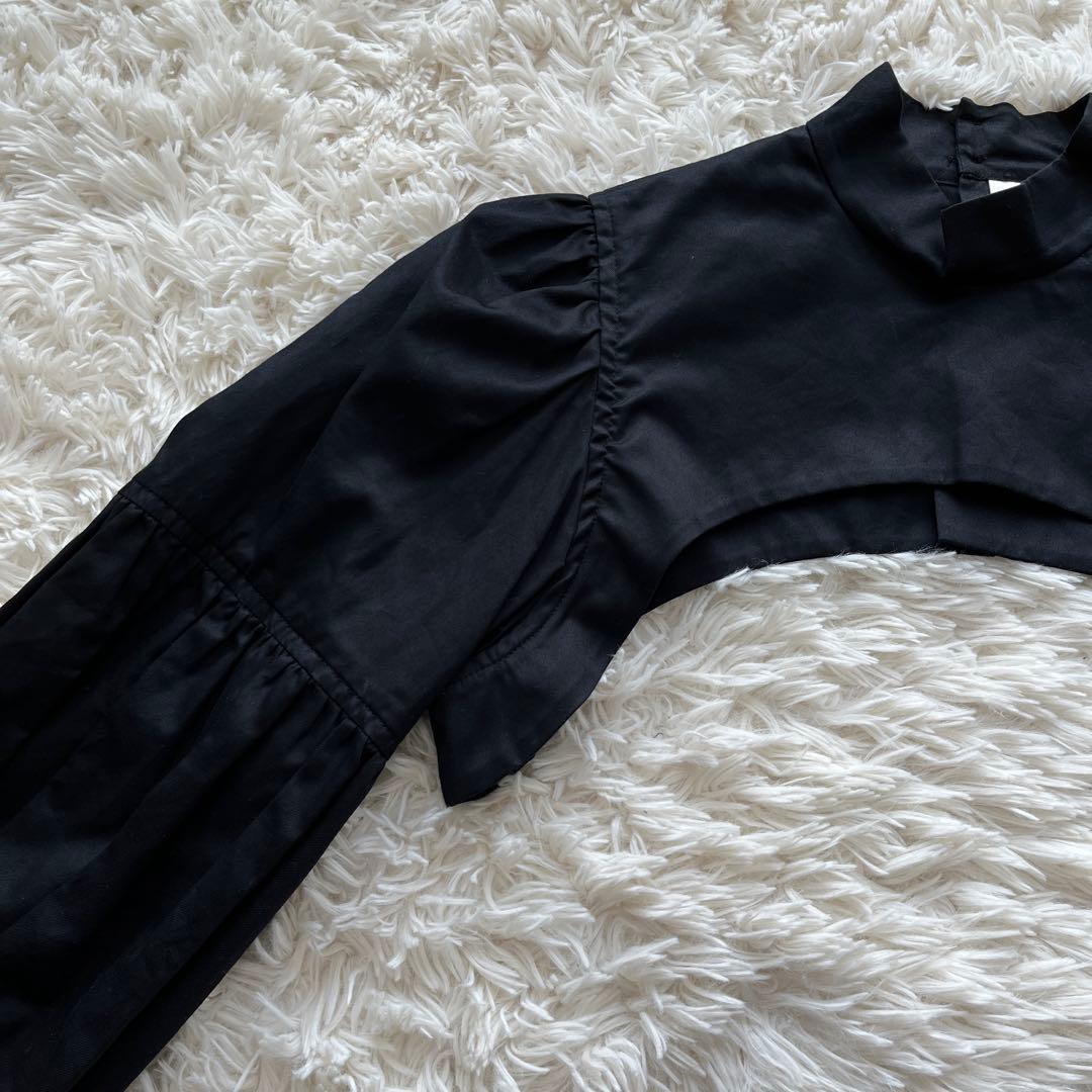 ノアール　ケイニノミヤ　 クロップドシャツ パフスリーブ 黒　コムデギャルソン