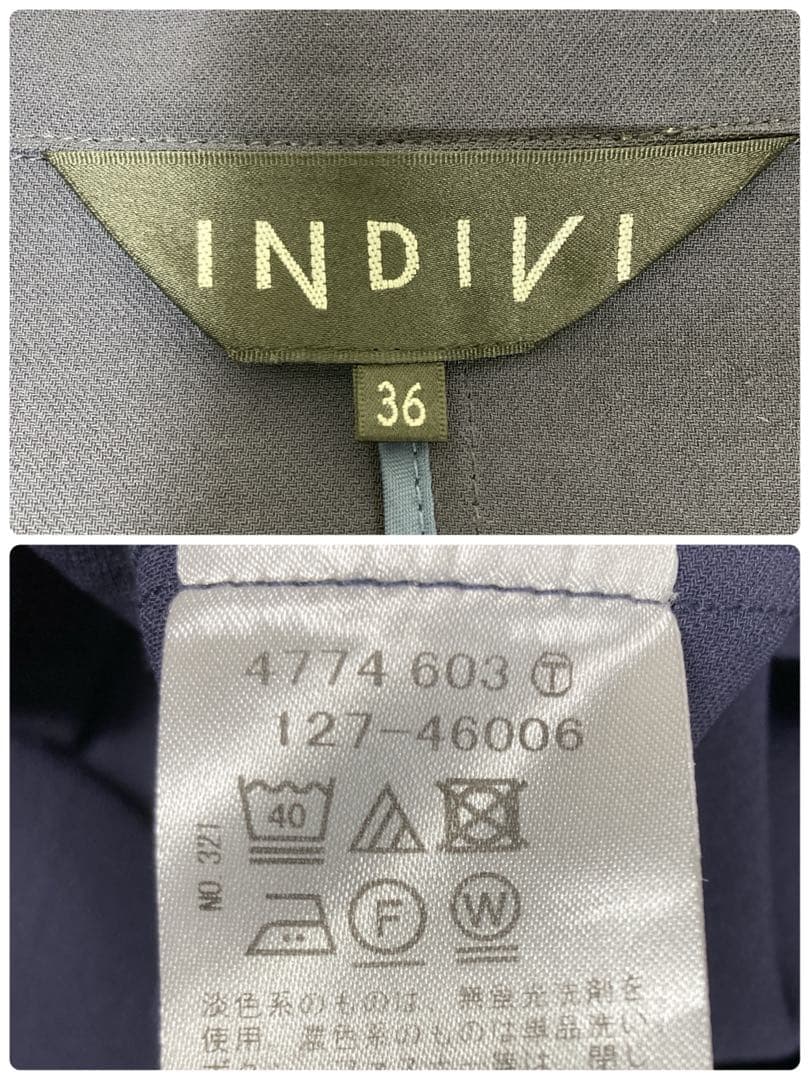 インディヴィ2023SSこなれセットアップ　スーツ　ダブル　ウォッシャブル　UV
