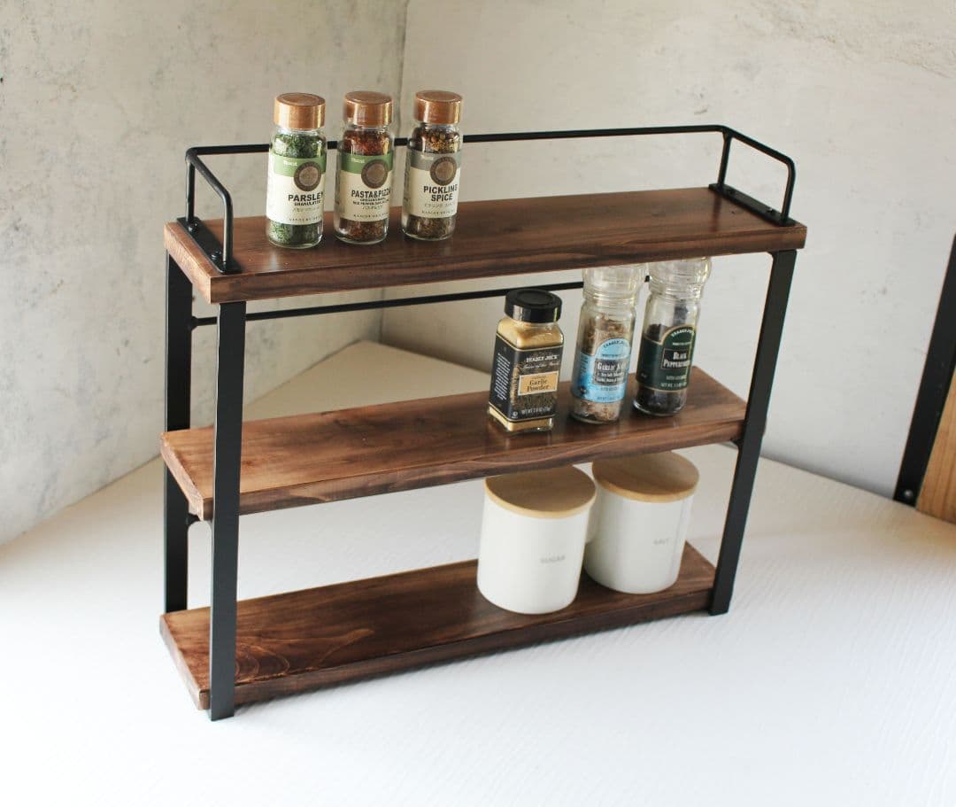 SHIba！アイアン3段スパイスラック・調味料棚