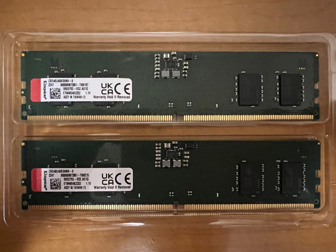 DDR5-4800 16GB(8GBx2枚) デスクトップ メモリ