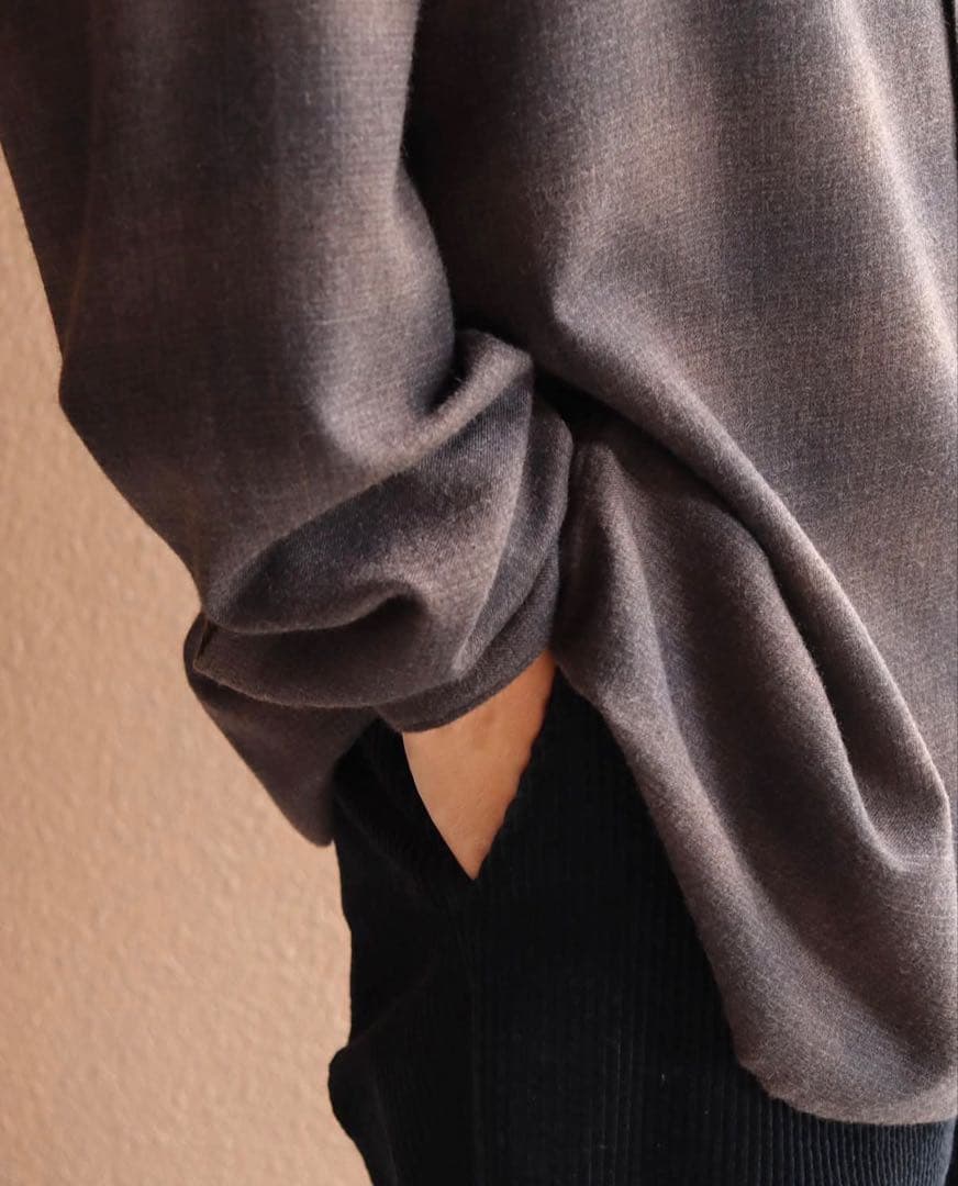 comoli コモリ 22AW オープンカラーシャツ チェックシャツ サイズ4