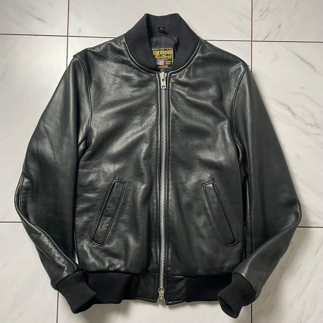 VANSON × Ron Herman Team Jacket 牛革 黒 36