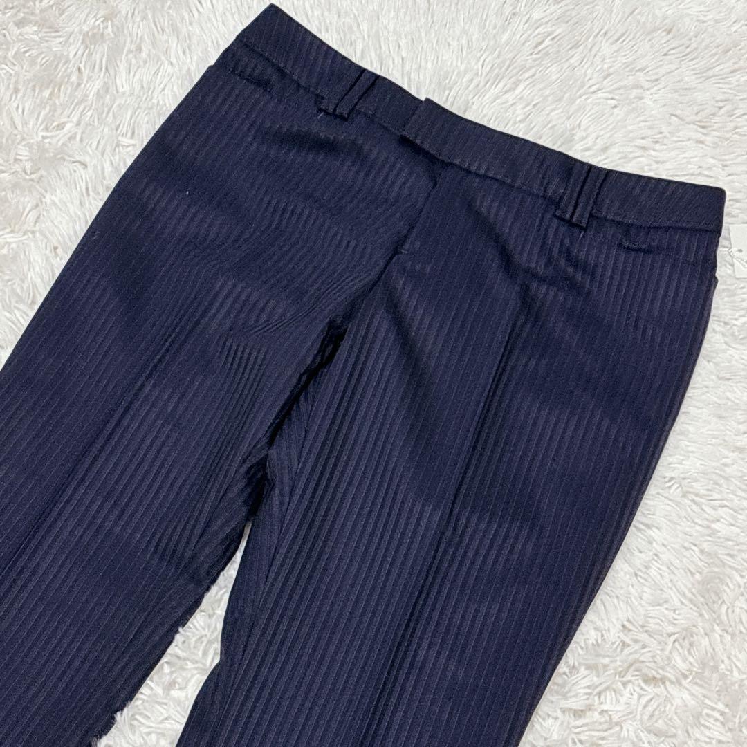☆新品・タグ付き☆ n♡line シルク混 パンツスーツ　ネイビー ストライプ