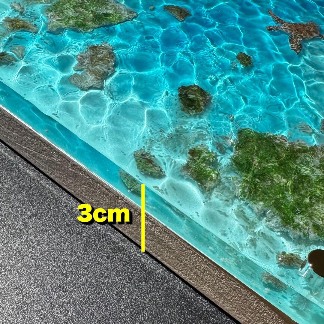 レジンアート オーシャンアート ウミガメ ホヌ 海 レジン アートパネル 壁掛