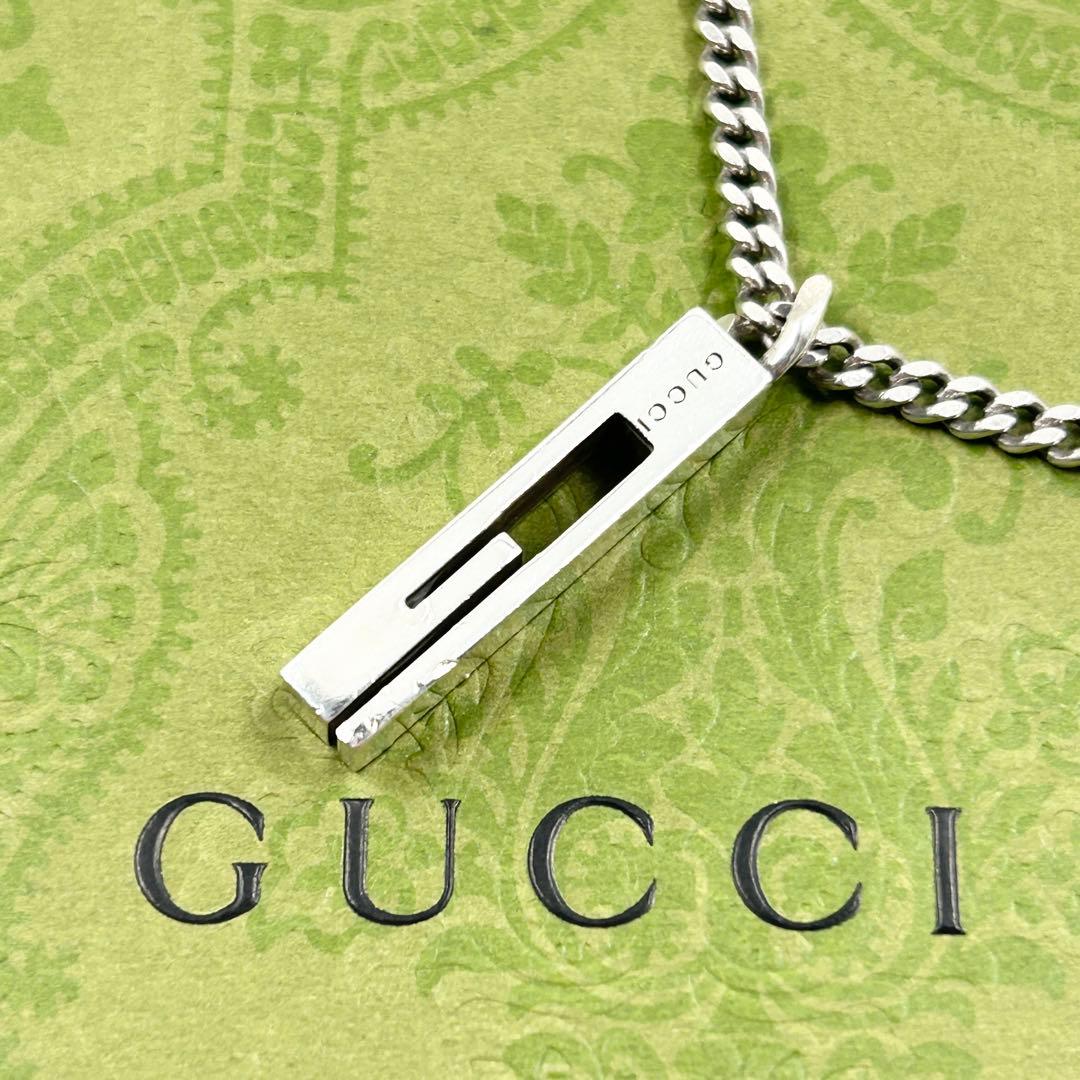 希少✨　グッチ　GUCCI ネックレス　カットアウト　スクエア　Gモチーフ　Ag