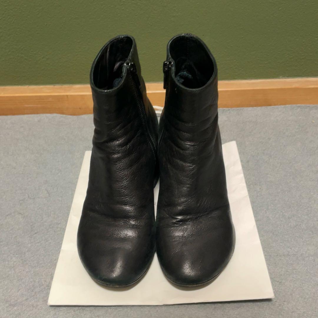 MM6 Maison Margiela ブラックレザーブーツ