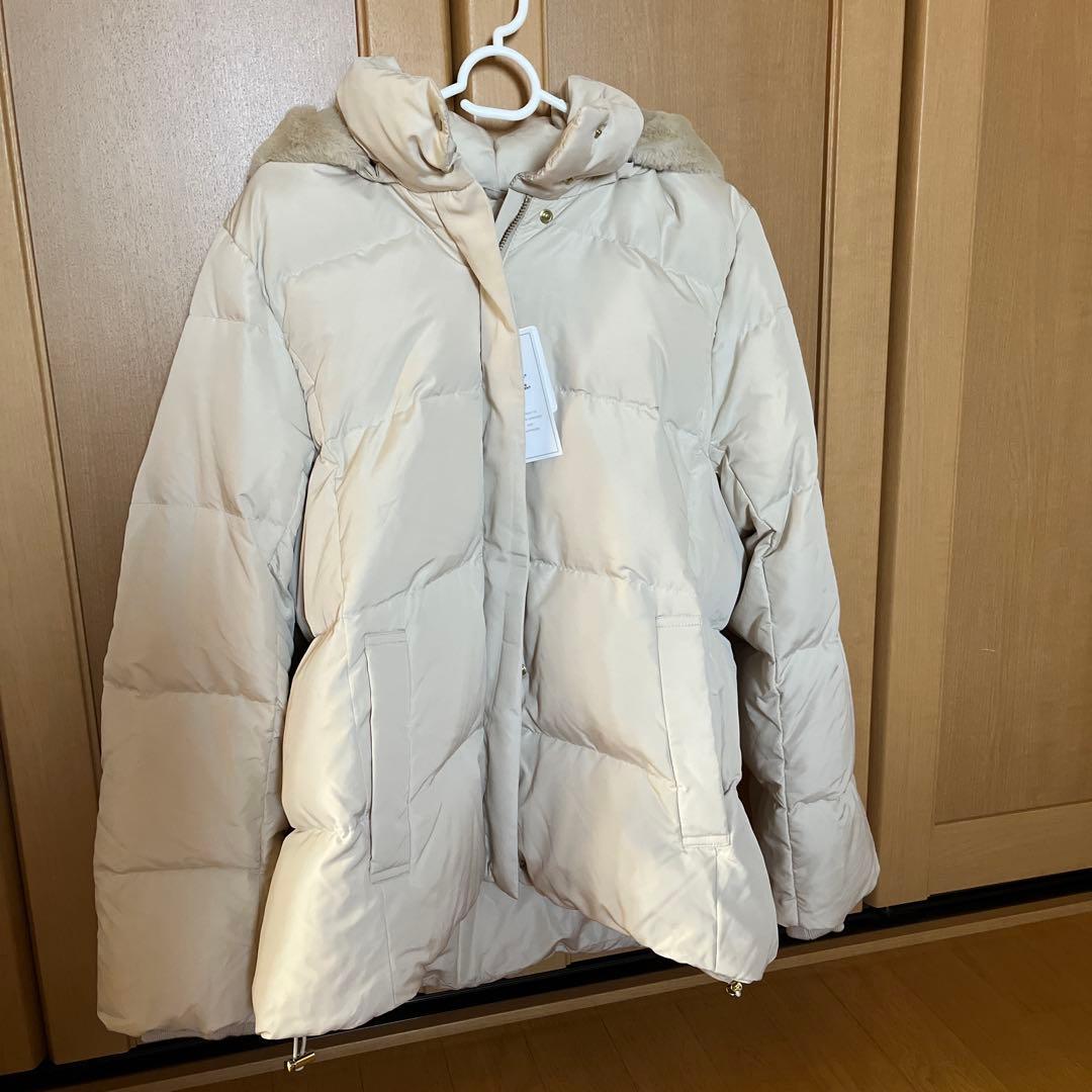 グローバルワーク撥水ダウンジャケットLアイボリー