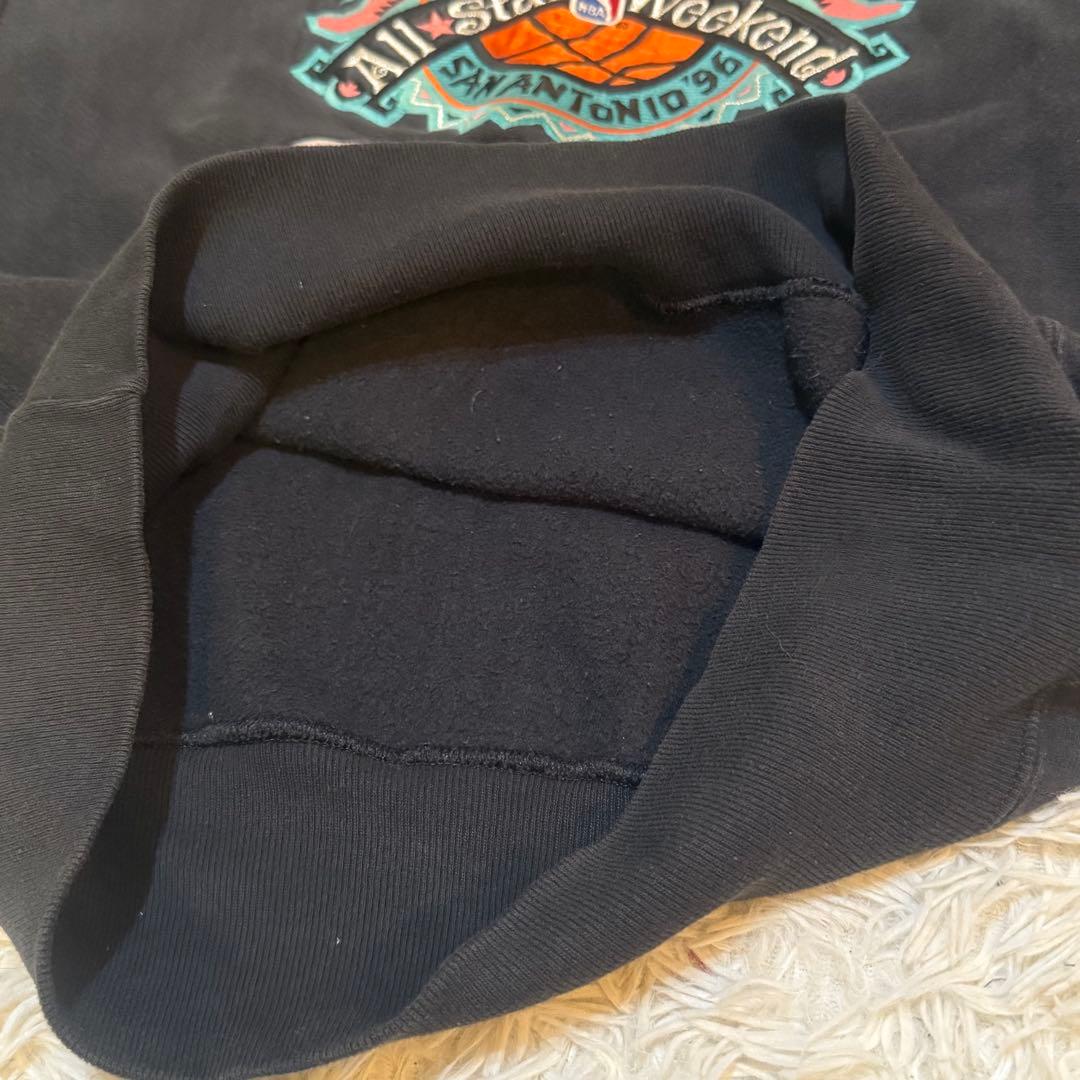 Champion NBA刺繍スウェット L 黒 USA製 希少