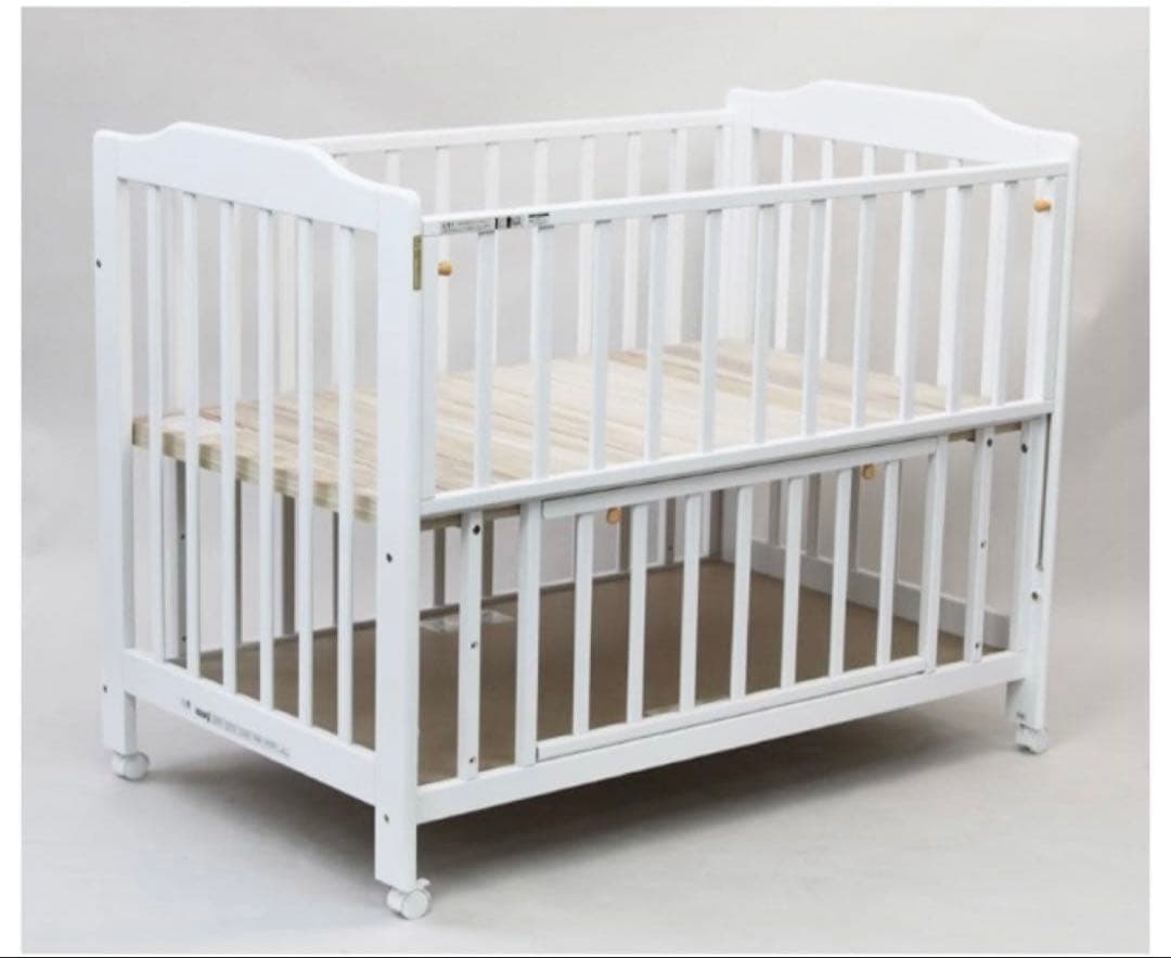 KATOJI ホワイト 木製 ベビーベッド 120×70 レギュラー